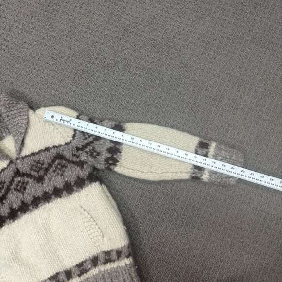 Vintage Handmade Knit Wool Sweater Youth Small Heavyweight Thick Jumper Collared - Picture 6 of 10